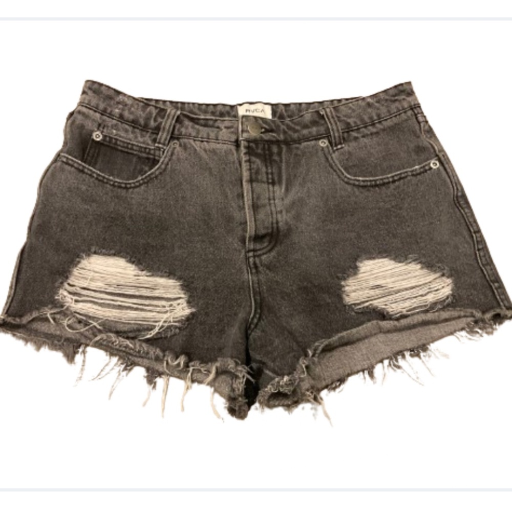 RVCA Women’s Black Denim Boyfriend  Shorts Size 30 Waist